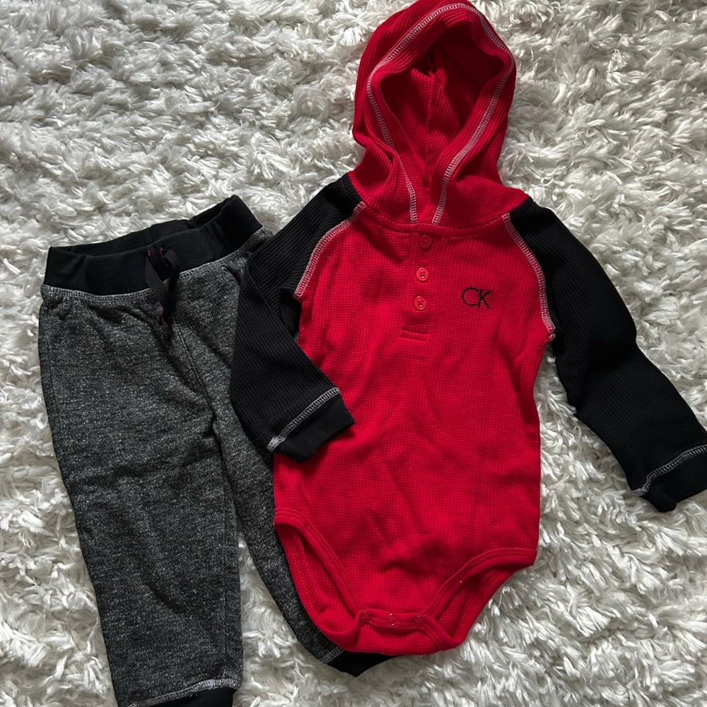 Calvin Klein Red Hooded Garment